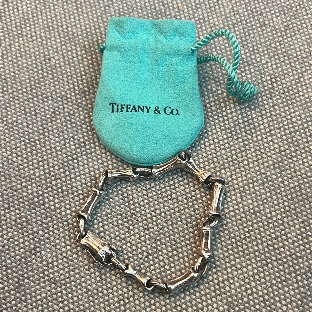AUTHENTIC Tiffany & Co. Silver Bamboo Design Bracelet